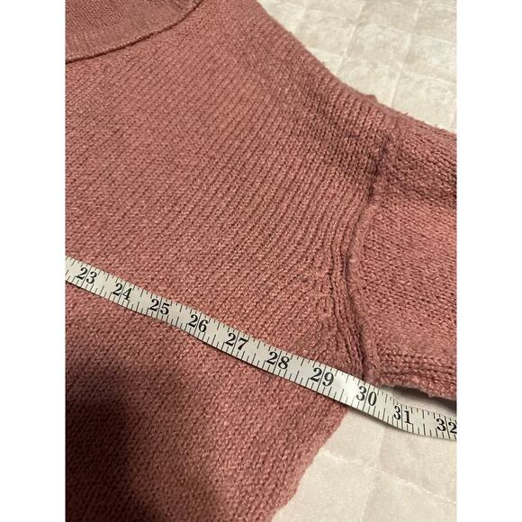 Free People Oversized Sweater Women's Size Large Dusty Rose Pink Scoop Neck - Picture 5 of 6